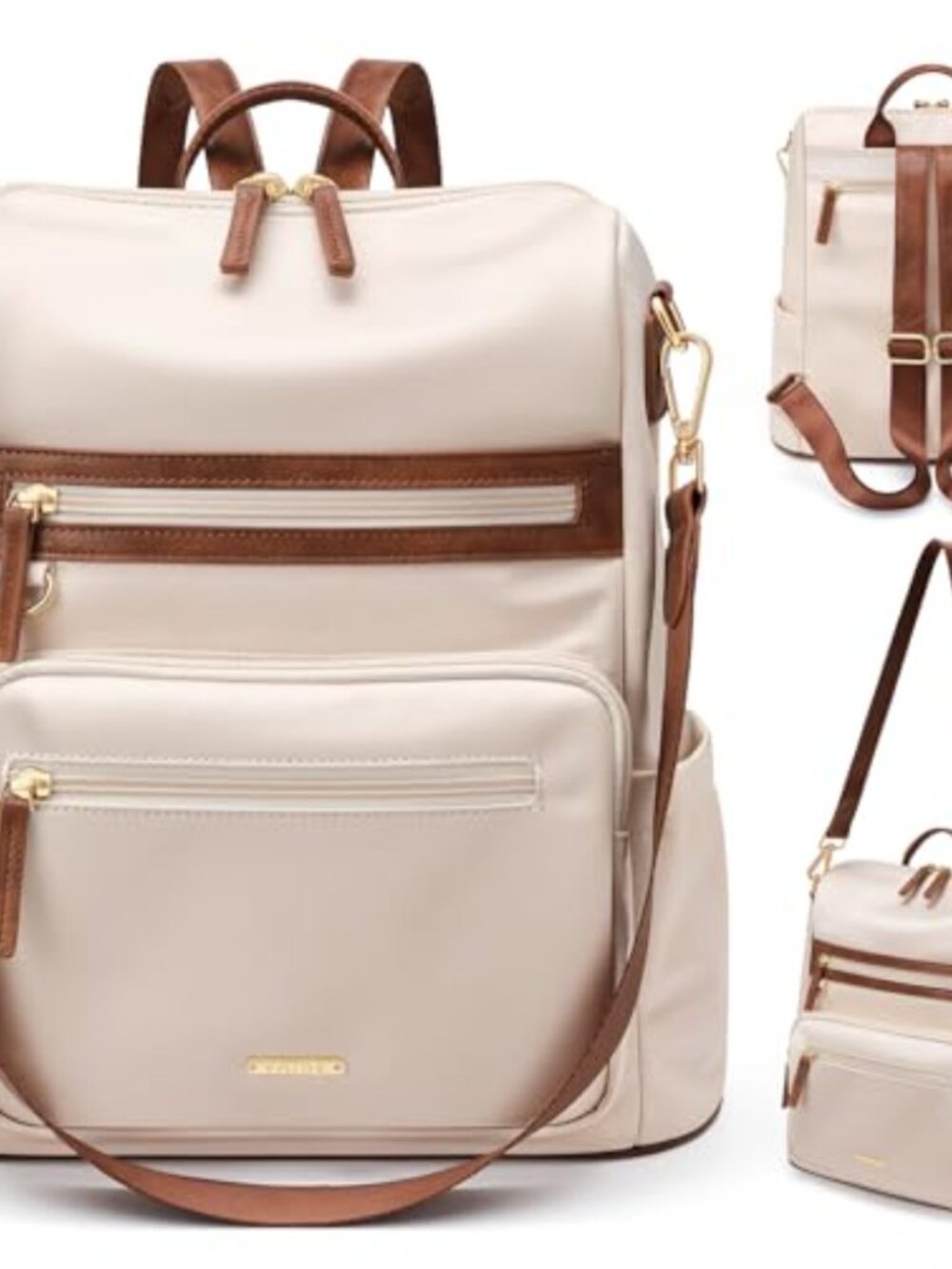 Anti-Theft Backpack Purse Fits 14 inch Laptop Waterproof PU Leather Travel Bag